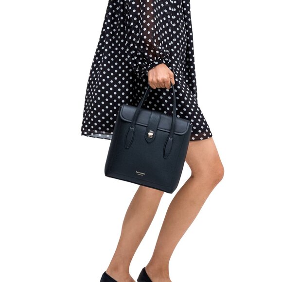 New Kate Spade Essential Medium North South Tote Pebble Leather Black - Picture 6 of 6